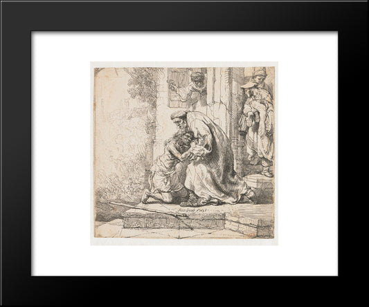 The Return Of The Prodigal Son 20x24 Black Modern Wood Framed Art Print Poster by Rembrandt