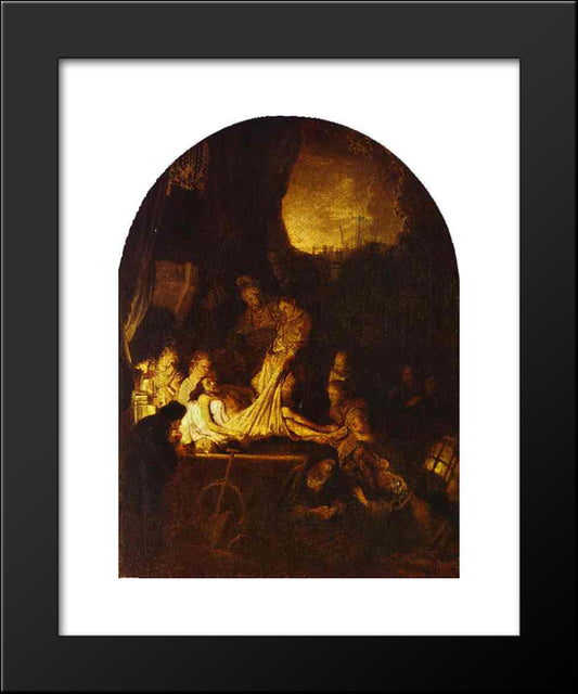 The Entombment 20x24 Black Modern Wood Framed Art Print Poster by Rembrandt