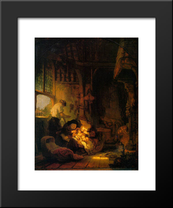 Holy Family 20x24 Black Modern Wood Framed Art Print Poster by Rembrandt