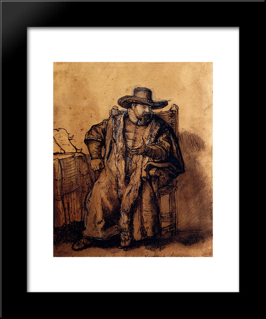 Portrait Of Cornelis Claesz 20x24 Black Modern Wood Framed Art Print Poster by Rembrandt