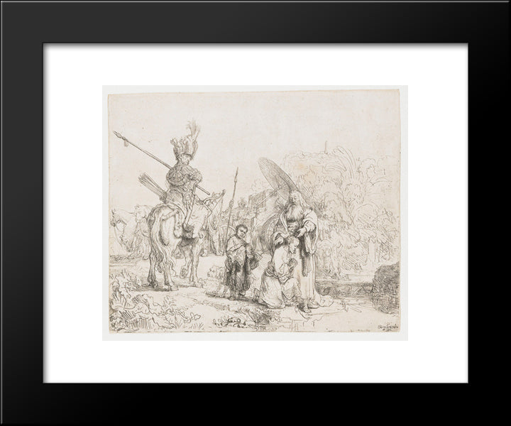 The Baptism Of The Eunuch 20x24 Black Modern Wood Framed Art Print Poster by Rembrandt