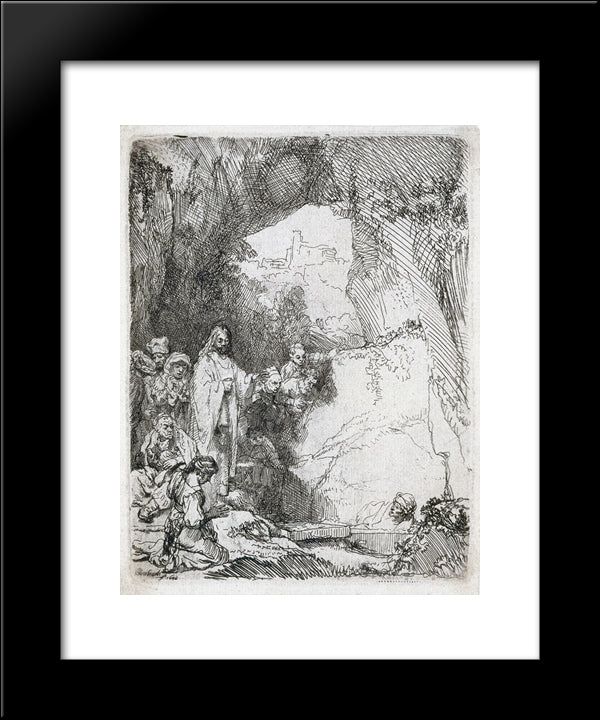 The Raising Of Lazarus 20x24 Black Modern Wood Framed Art Print Poster by Rembrandt