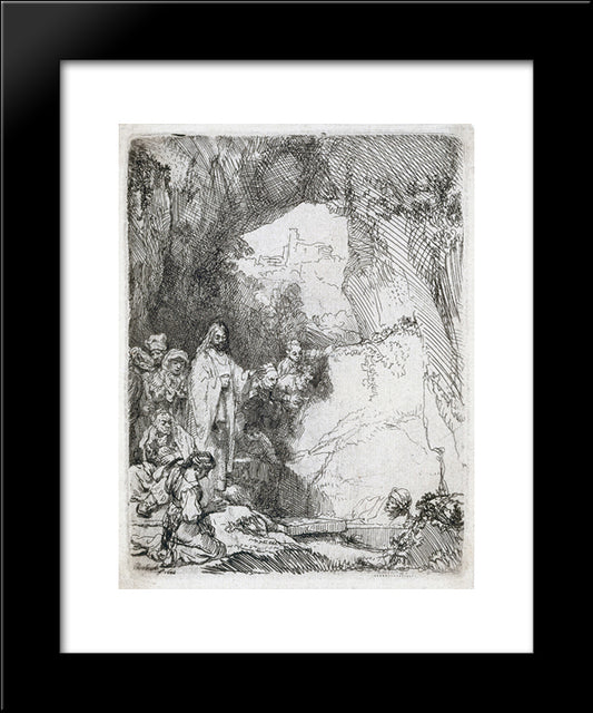 The Raising Of Lazarus 20x24 Black Modern Wood Framed Art Print Poster by Rembrandt