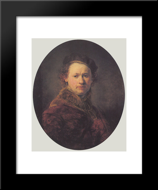 Self-Portrait 20x24 Black Modern Wood Framed Art Print Poster by Rembrandt