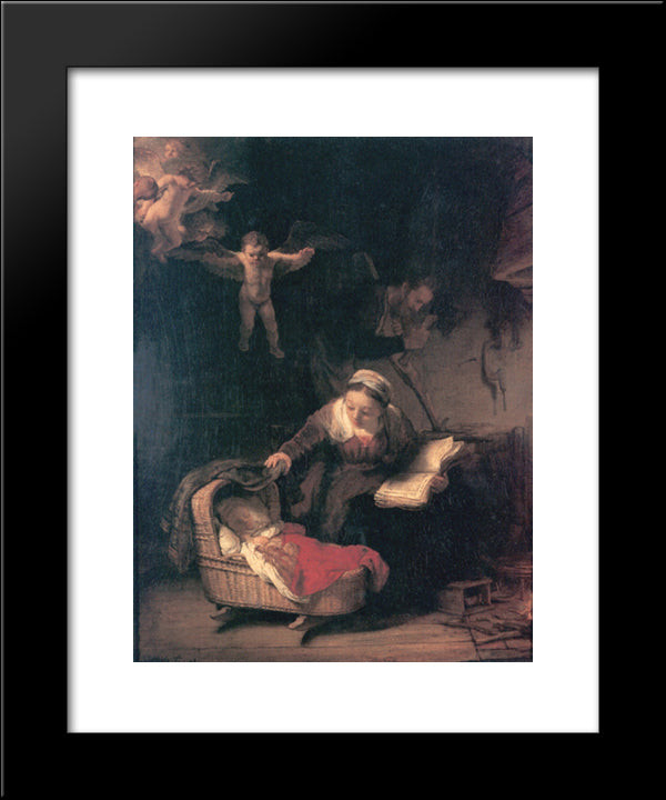 The Holy Family 20x24 Black Modern Wood Framed Art Print Poster by Rembrandt