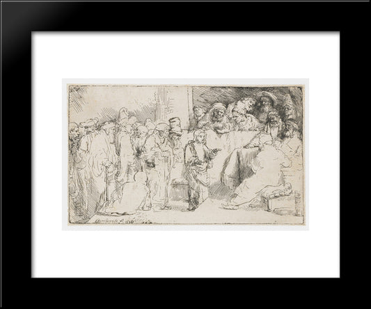 Christ Disputing With The Doctors 20x24 Black Modern Wood Framed Art Print Poster by Rembrandt