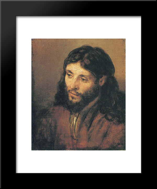 Head Of Christ 20x24 Black Modern Wood Framed Art Print Poster by Rembrandt