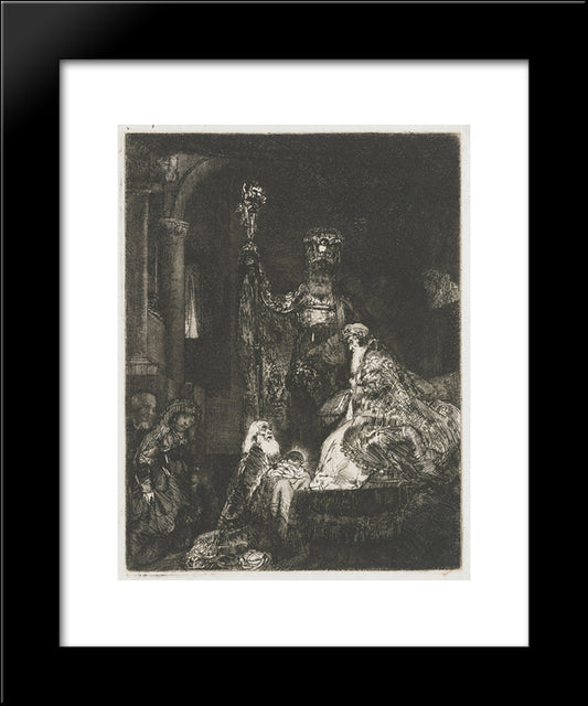 Presentation In The Temple 20x24 Black Modern Wood Framed Art Print Poster by Rembrandt