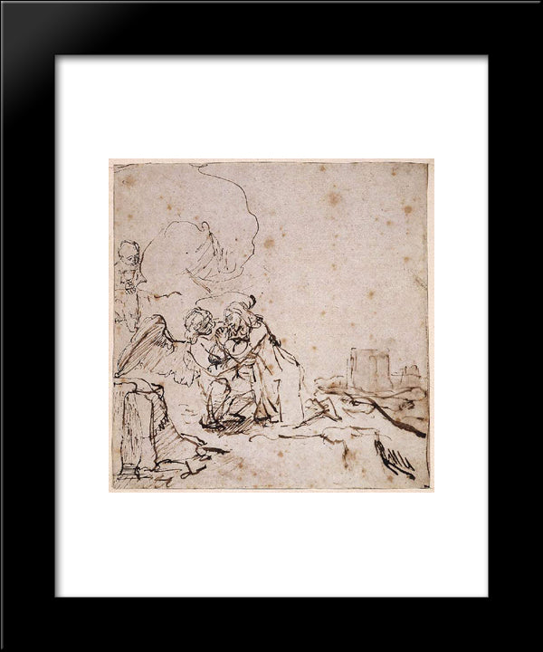 The Agony In The Garden 20x24 Black Modern Wood Framed Art Print Poster by Rembrandt