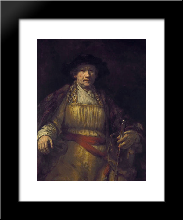 Self-Portrait 20x24 Black Modern Wood Framed Art Print Poster by Rembrandt