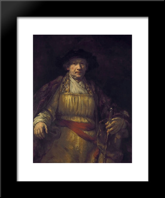 Self-Portrait 20x24 Black Modern Wood Framed Art Print Poster by Rembrandt