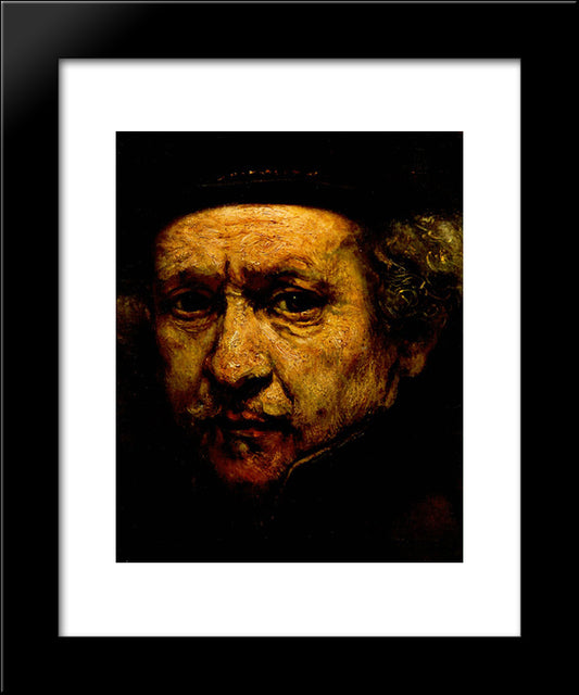 Self-Portrait 20x24 Black Modern Wood Framed Art Print Poster by Rembrandt