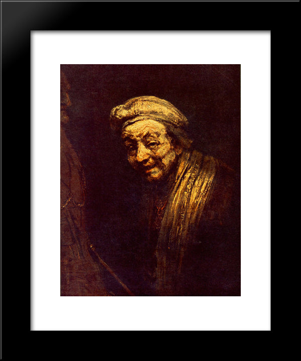 Self-Portrait 20x24 Black Modern Wood Framed Art Print Poster by Rembrandt