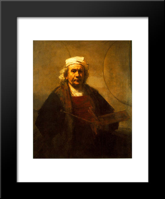 Self-Portrait 20x24 Black Modern Wood Framed Art Print Poster by Rembrandt