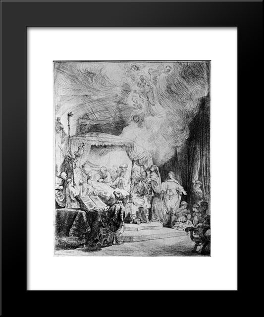 Death Of The Virgin 20x24 Black Modern Wood Framed Art Print Poster by Rembrandt