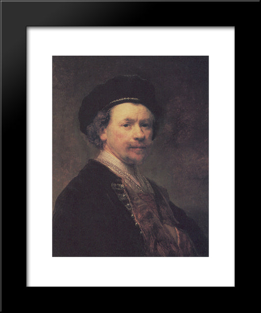 Self-Portrait 20x24 Black Modern Wood Framed Art Print Poster by Rembrandt