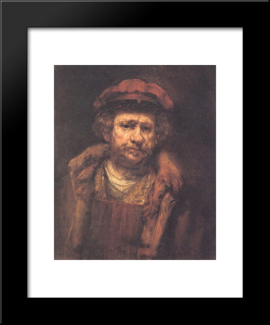 Self-Portrait 20x24 Black Modern Wood Framed Art Print Poster by Rembrandt