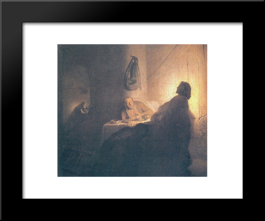 The Supper At Emmaus 20x24 Black Modern Wood Framed Art Print Poster by Rembrandt