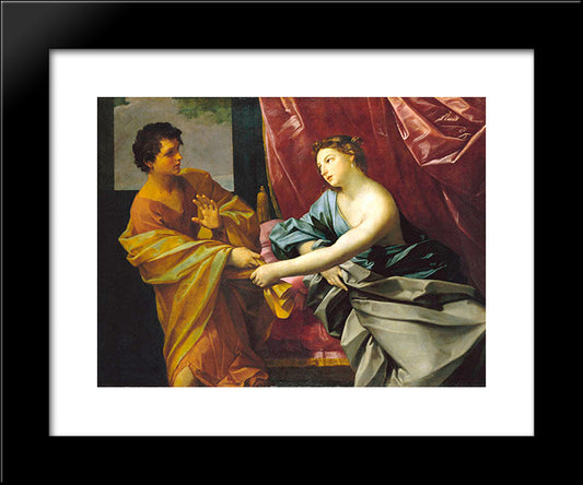 Joseph And Potiphar'S Wife 20x24 Black Modern Wood Framed Art Print Poster by Reni, Guido
