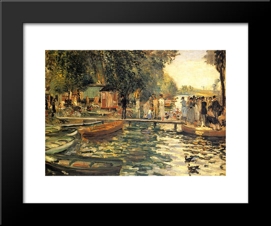 La Grenouillere 20x24 Black Modern Wood Framed Art Print Poster by Renoir, Pierre Auguste