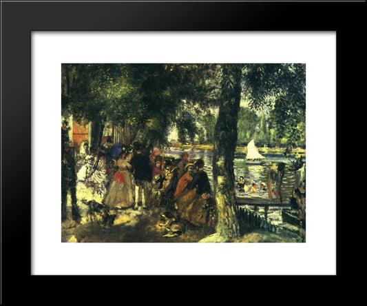 La Grenouillere 20x24 Black Modern Wood Framed Art Print Poster by Renoir, Pierre Auguste