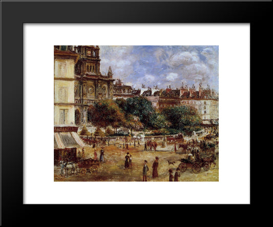 Place De La Trinite 20x24 Black Modern Wood Framed Art Print Poster by Renoir, Pierre Auguste
