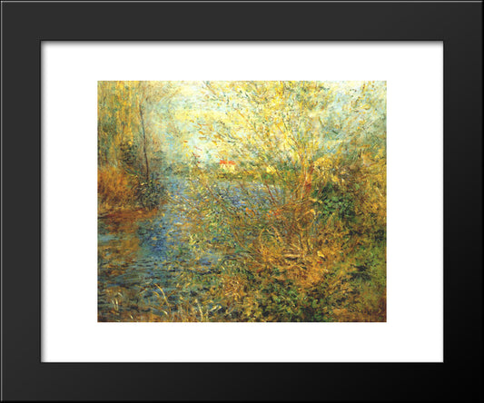 The Seine At Argenteuil 20x24 Black Modern Wood Framed Art Print Poster by Renoir, Pierre Auguste