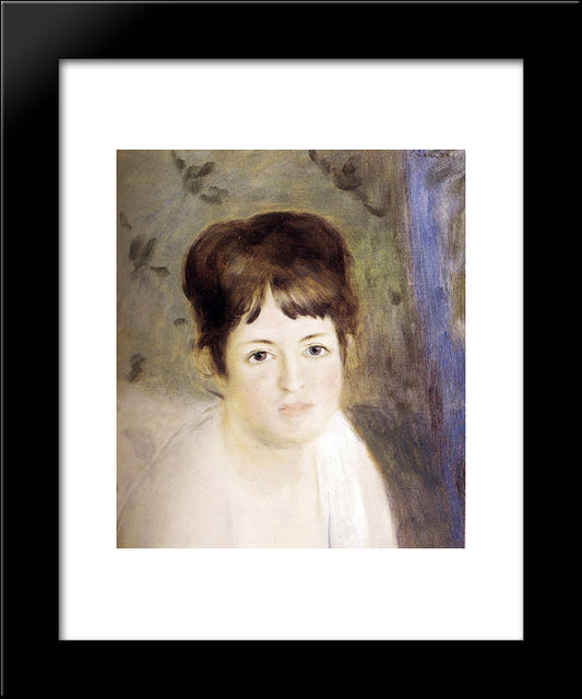 Head Of A Woman 20x24 Black Modern Wood Framed Art Print Poster by Renoir, Pierre Auguste