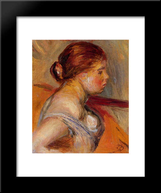 Head Of A Young Girl 20x24 Black Modern Wood Framed Art Print Poster by Renoir, Pierre Auguste