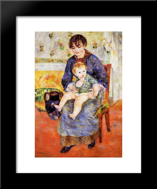 Mother And Child 20x24 Black Modern Wood Framed Art Print Poster by Renoir, Pierre Auguste
