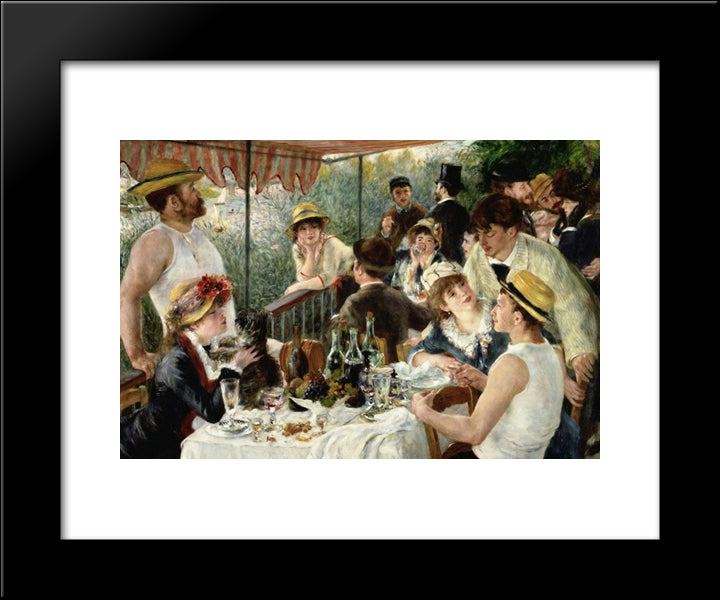 The Luncheon Of The Boating Party 20x24 Black Modern Wood Framed Art Print Poster by Renoir, Pierre Auguste