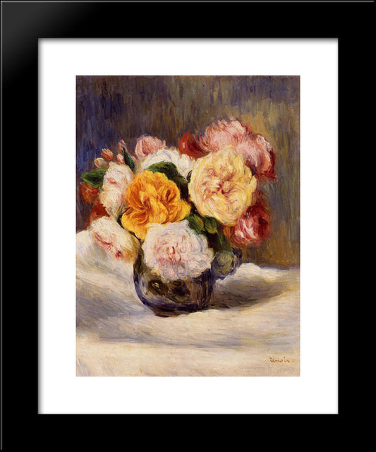 Bouquet Of Roses 20x24 Black Modern Wood Framed Art Print Poster by Renoir, Pierre Auguste