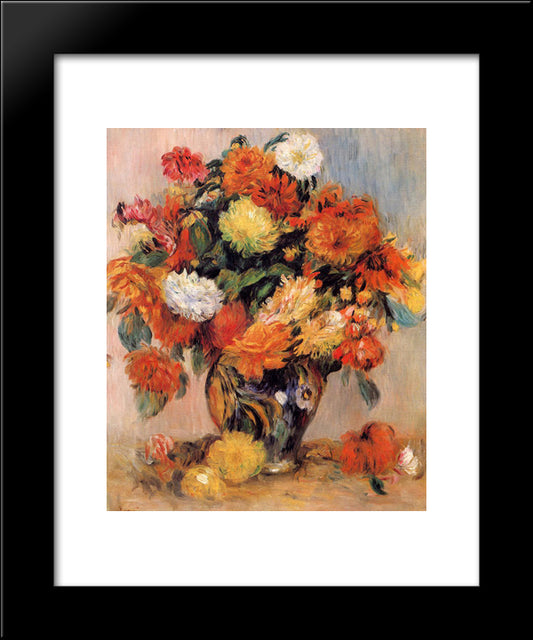 Vase Of Flowers 20x24 Black Modern Wood Framed Art Print Poster by Renoir, Pierre Auguste