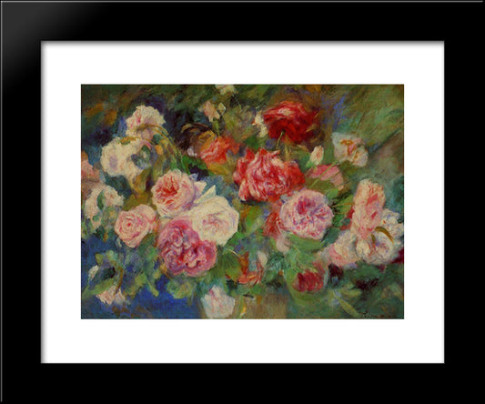 Roses 20x24 Black Modern Wood Framed Art Print Poster by Renoir, Pierre Auguste