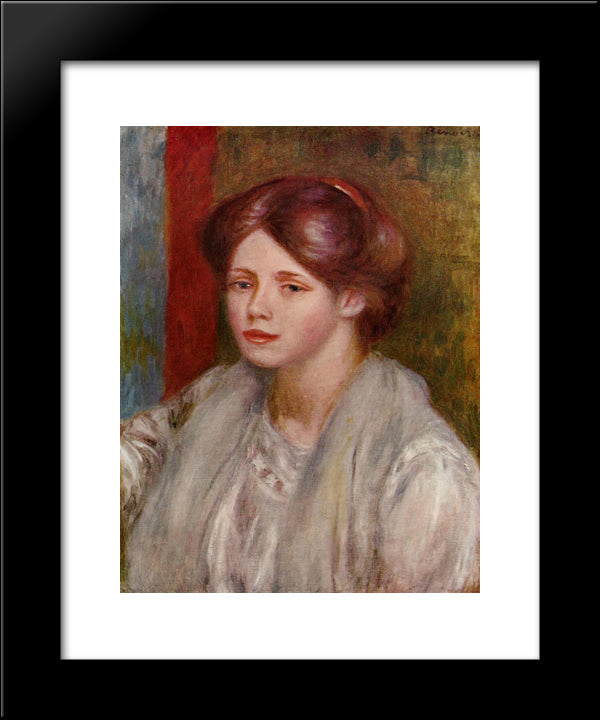 Portrait Of A Young Woman 20x24 Black Modern Wood Framed Art Print Poster by Renoir, Pierre Auguste