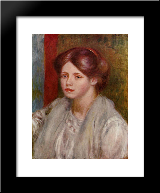 Portrait Of A Young Woman 20x24 Black Modern Wood Framed Art Print Poster by Renoir, Pierre Auguste