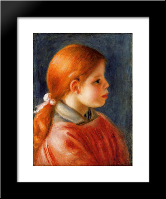 Head Of A Young Woman 20x24 Black Modern Wood Framed Art Print Poster by Renoir, Pierre Auguste
