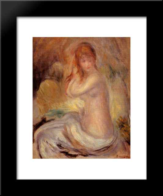 Bather 20x24 Black Modern Wood Framed Art Print Poster by Renoir, Pierre Auguste