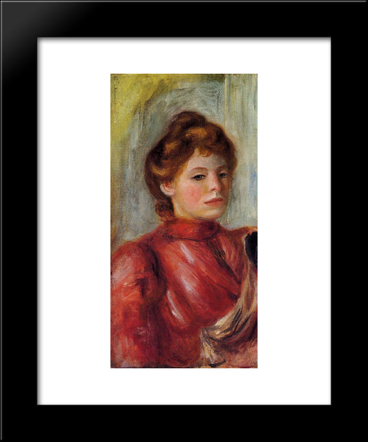 Portrait Of A Woman 20x24 Black Modern Wood Framed Art Print Poster by Renoir, Pierre Auguste