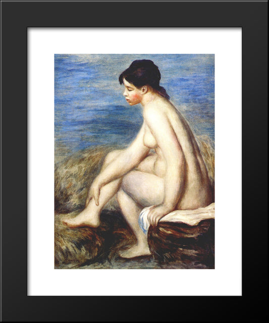 Bather 20x24 Black Modern Wood Framed Art Print Poster by Renoir, Pierre Auguste