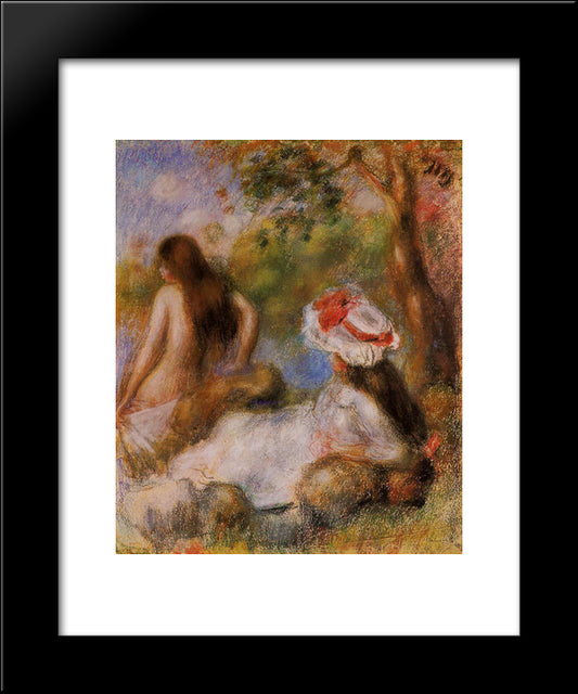 Bathers 20x24 Black Modern Wood Framed Art Print Poster by Renoir, Pierre Auguste