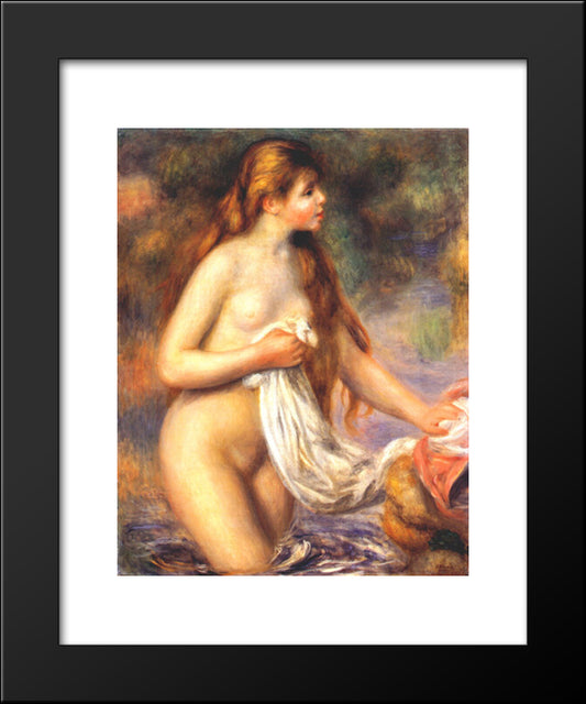 Bather 20x24 Black Modern Wood Framed Art Print Poster by Renoir, Pierre Auguste