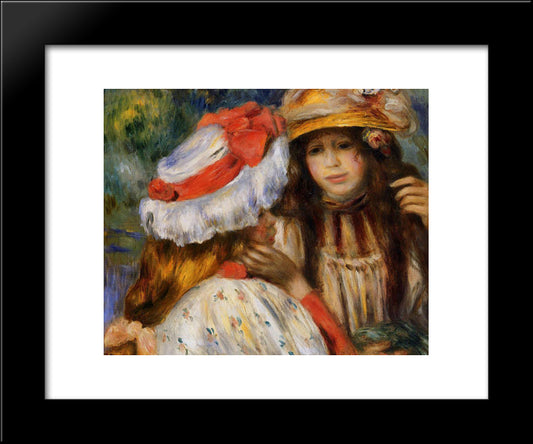 Two Sisters 20x24 Black Modern Wood Framed Art Print Poster by Renoir, Pierre Auguste