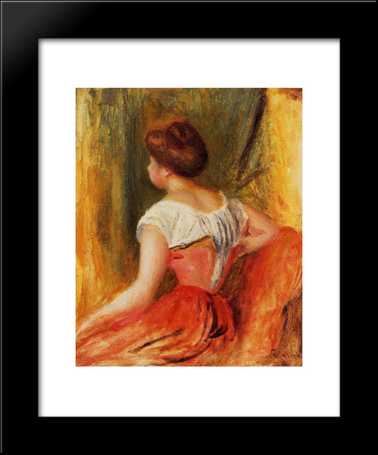 Seated Young Woman 20x24 Black Modern Wood Framed Art Print Poster by Renoir, Pierre Auguste