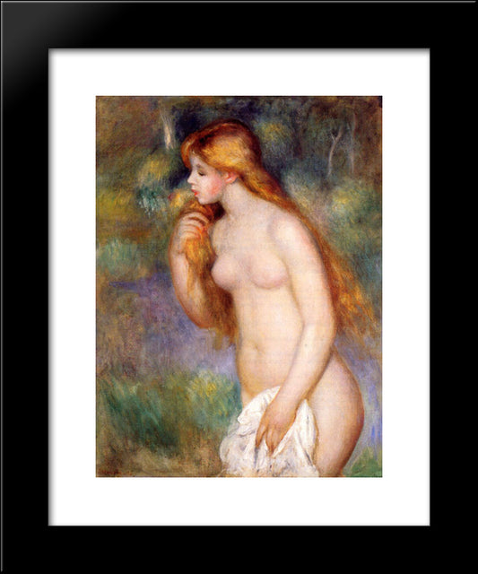 Standing Bather 20x24 Black Modern Wood Framed Art Print Poster by Renoir, Pierre Auguste