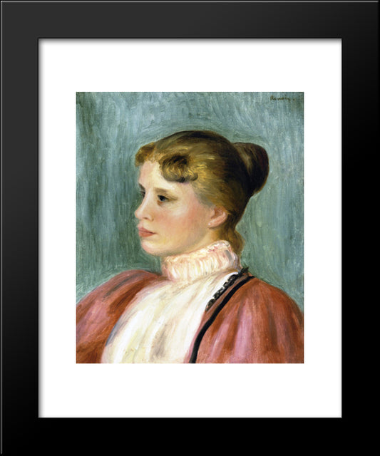 Portrait Of A Woman 20x24 Black Modern Wood Framed Art Print Poster by Renoir, Pierre Auguste