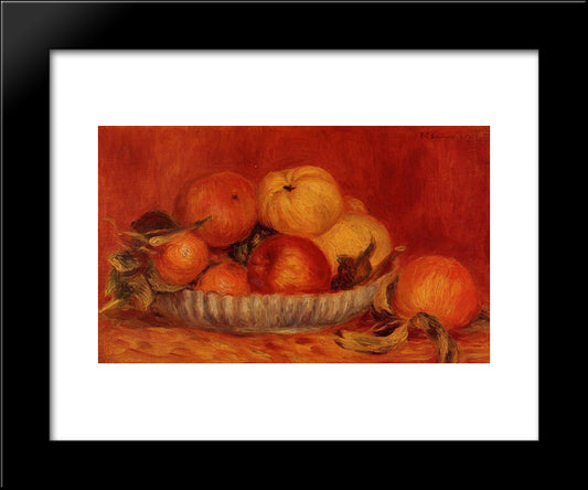 Still Life With Apples And Oranges 20x24 Black Modern Wood Framed Art Print Poster by Renoir, Pierre Auguste