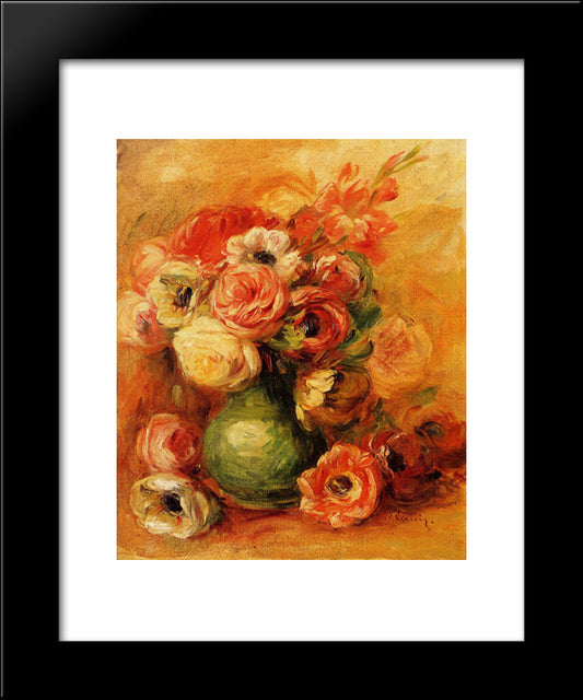 Flowers 20x24 Black Modern Wood Framed Art Print Poster by Renoir, Pierre Auguste