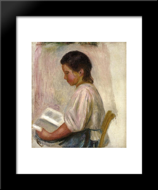 Young Girl Reading 20x24 Black Modern Wood Framed Art Print Poster by Renoir, Pierre Auguste