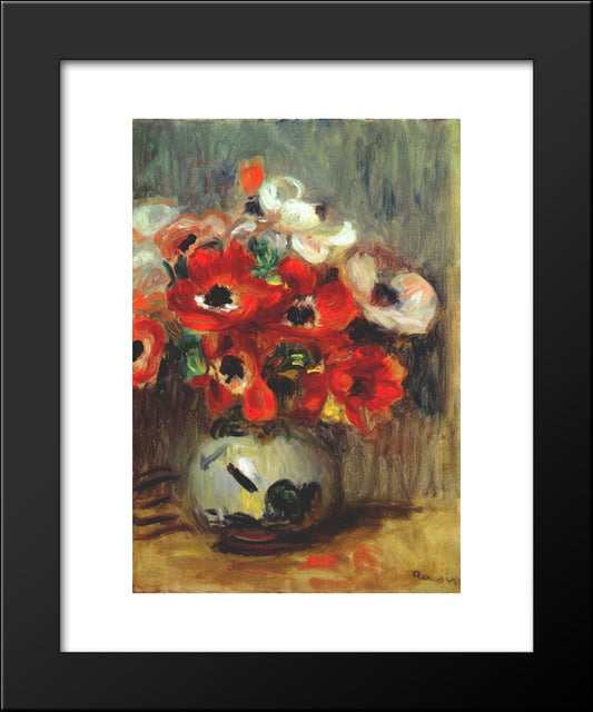 Anemones 20x24 Black Modern Wood Framed Art Print Poster by Renoir, Pierre Auguste